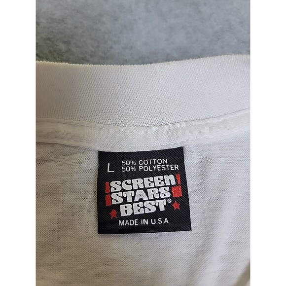 Vintage James Dean Shirt Mens L Screen Stars White Car Rod Run Back In Time 80s - Picture 2 of 15